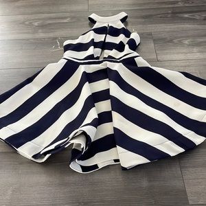 Modern vintage blue and white striped dress
